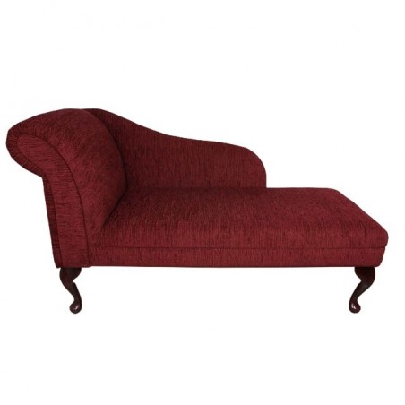 52" Classic Style Chaise Longue in a Flame Wine Fabric - 15929