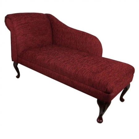 52" Classic Style Chaise Longue in a Flame Wine Fabric - 15929