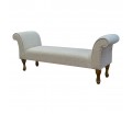 64" Large Window Seat Settle in a Camden Diamond Pearl Fabric