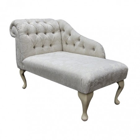 41" Buttoned Mini Chaise Longue in a Woburn Floral Oyster Fabric