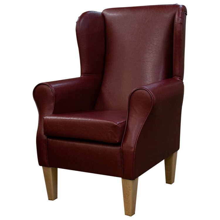 wine red fireside chair