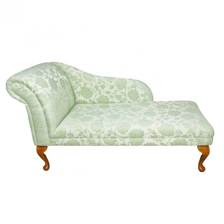 52" Medium Chaise Longue in a Woburn Floral Green Fabric