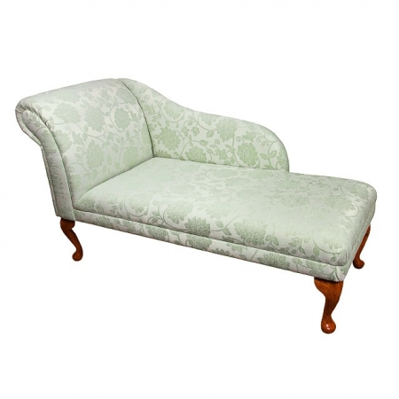 52" Classic Style Chaise Longue in a Floral Green Fabric - 17073