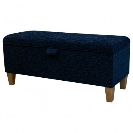 Storage Bench Stool in a Portobello Boucle Navy Fabric