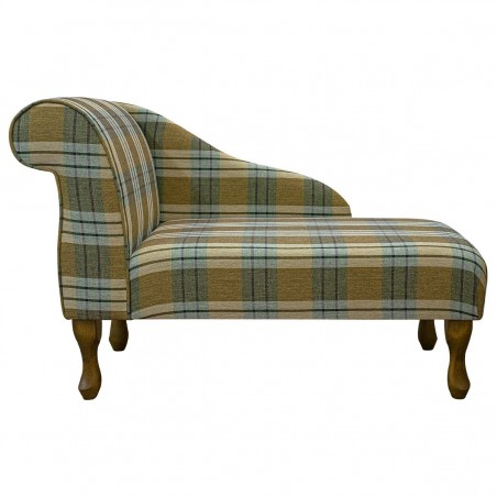 41" Mini Chaise Longue in a Kintyre Pampas Tartan Fabric