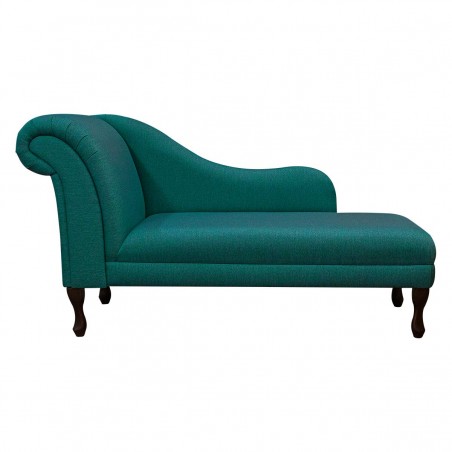 60" Large Chaise Longue in a Perth Plain Teal Fabric