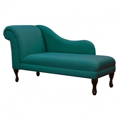 60" Large Chaise Longue in a Perth Plain Teal Fabric
