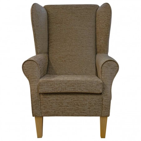 Large High Back Chair in a Portobello Boucle Cocoa Fabric