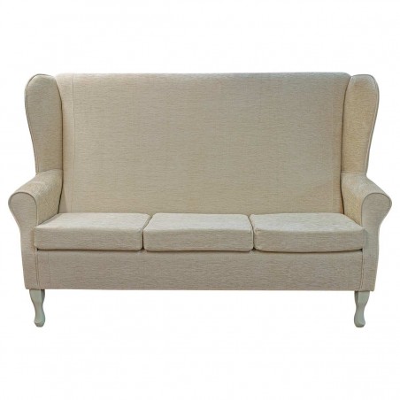 3 Seater Highback Sofa in Woburn Plain Gold Fabric