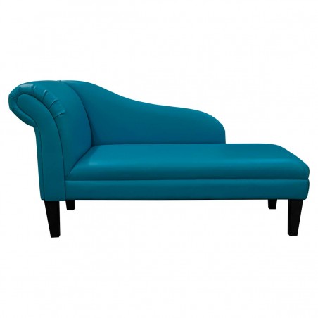 56" Medium Chaise Longue in a Lisbon Teal Contract Vinyl