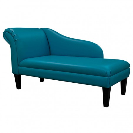 56" Medium Chaise Longue in a Lisbon Teal Contract Vinyl