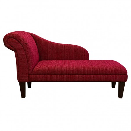 52" Medium Chaise Longue in a Caledonian Textured Plains Cherry Fabric