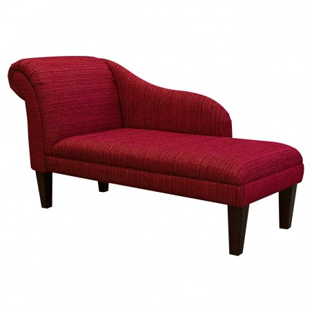 52" Medium Chaise Longue in a Caledonian Textured Plains Cherry Fabric