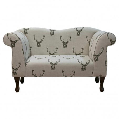 Small Chaise Sofa in a Stag Cotton Fabric