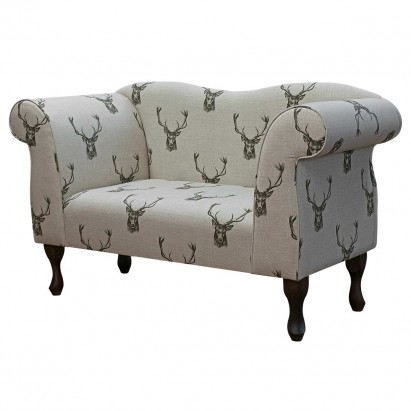 Small Chaise Sofa in a Stag Cotton Fabric