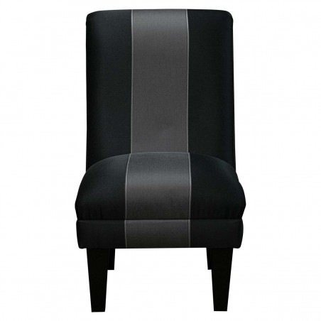 Bedroom Chair in a Flatweave Broad Stripe Noir Fabric