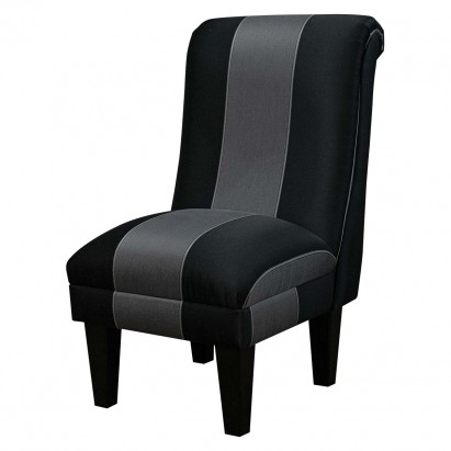Bedroom Chair in a Flatweave Broad Stripe Noir Fabric