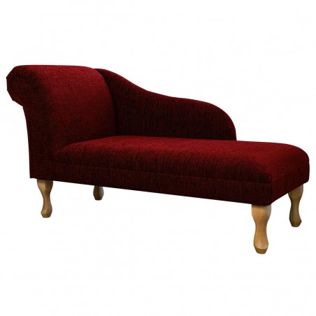 52" Medium Chaise Longue in a Kilburn Plain Wine Fabric