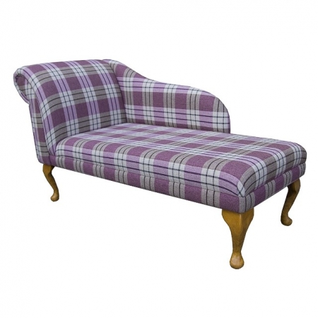 52" Classic Style Chaise Longue in a Kintyre Heather Tartan Fabric