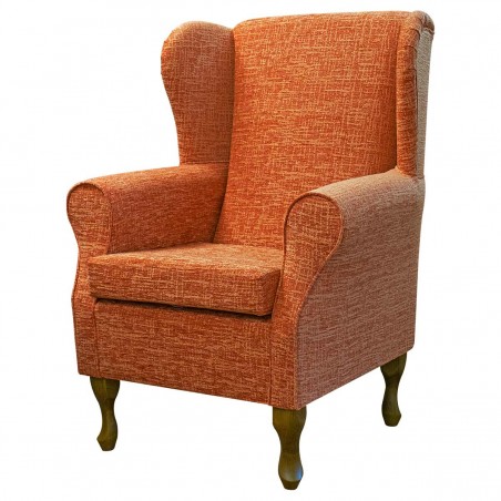 Medium Wingback Fireside Westoe Chair in a Carnaby Orange Paprika Fabric