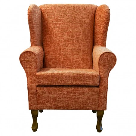 Medium Wingback Fireside Westoe Chair in a Carnaby Orange Paprika Fabric