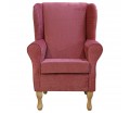 LUXE Standard Wingback Fireside Chair in an AquaClean Scala Rose Fabric