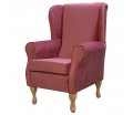 LUXE Standard Wingback Fireside Chair in an AquaClean Scala Rose Fabric