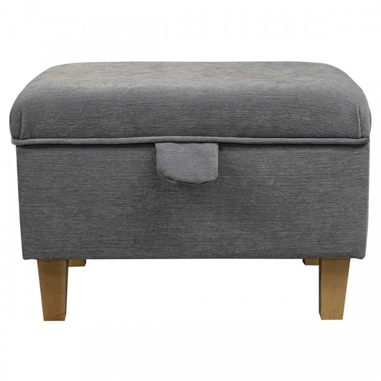 grey fabric storage pouffe grey fabric storage pouffe