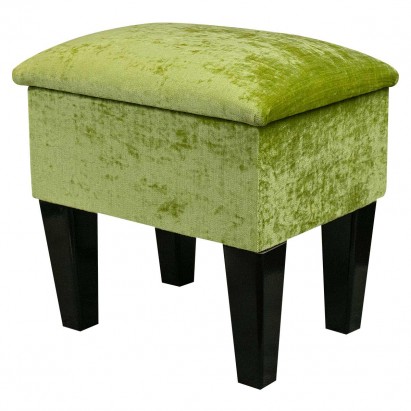 Small Dressing Table Stool in a Pastiche Slub Lime...