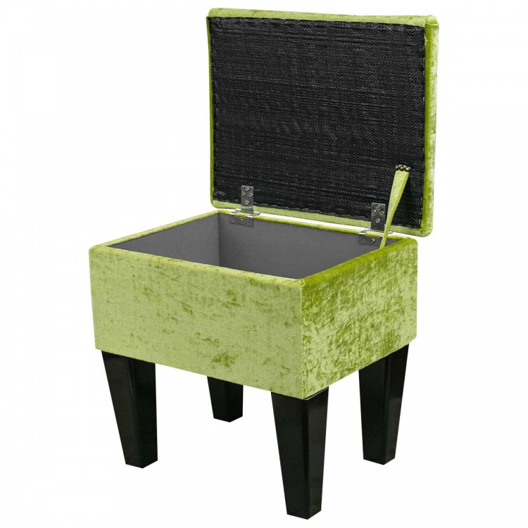 green dressing table stool with storage