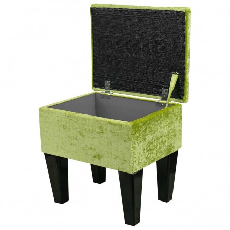 green dressing table stool with storage