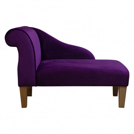 41" Mini Chaise Longue in a Monaco Amethyst Supersoft Velvet Fabric