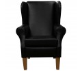 Standard Wingback Fireside Westoe Chair in a Denver Contract Vinyl Smooth Black