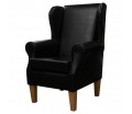 Standard Wingback Fireside Westoe Chair in a Denver Contract Vinyl Smooth Black