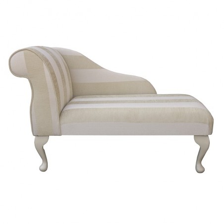 41" Mini Chaise Longue in a Woburn Beige Stripe Fabric