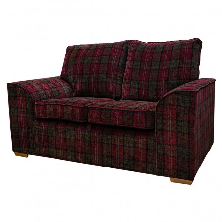 LUXE Dallas Two Seater Sofa in a Lana Red Tartan Fabric