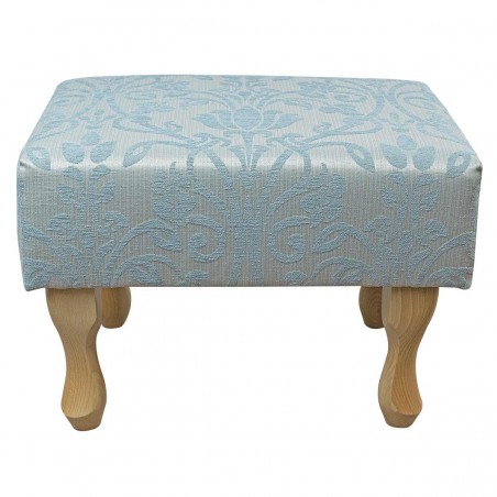 Small Footstool in a Woburn Medallion Blue Fabric