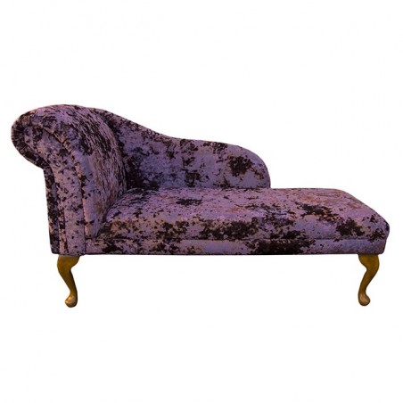 LUXE 52" Medium Chaise Longue in a Lustro Amethyst Chenille Fabric