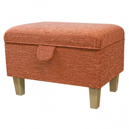 Storage Footstool, Ottoman, Pouffe in a Portobello Boucle Copper Fabric