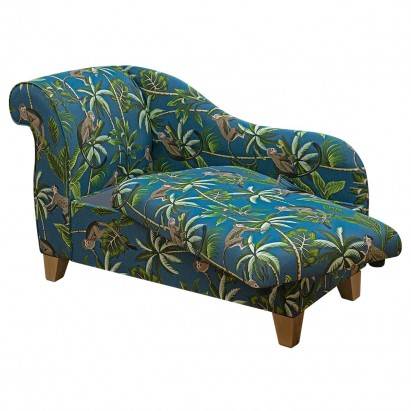 45" Storage Chaise Longue in a Monkey Teal 100%...