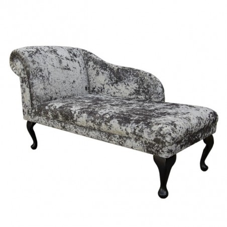 52" Classic Style Chaise Longue in a Lustro Mercury Chenille Fabric - LUS1316