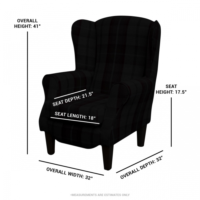 charcoal velvet chair dimensions