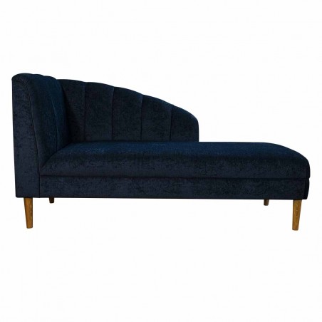 70" Large Seashell Chaise Longue Daybed in a Pimlico Crush Navy Fabric