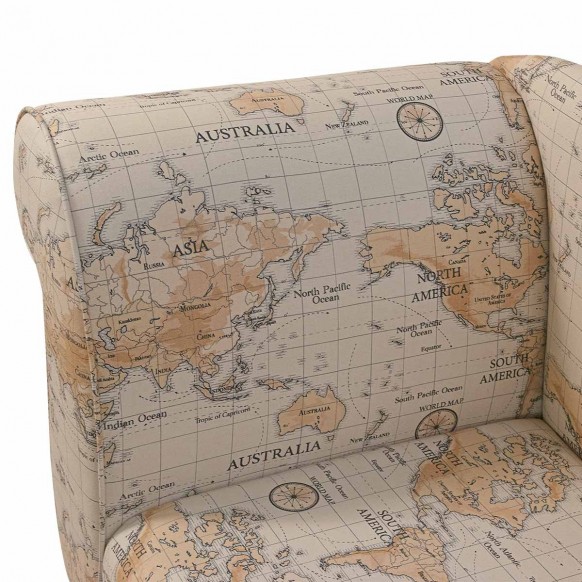 Small Chaise Sofa in a Maps Multi 100% Cotton Fabric