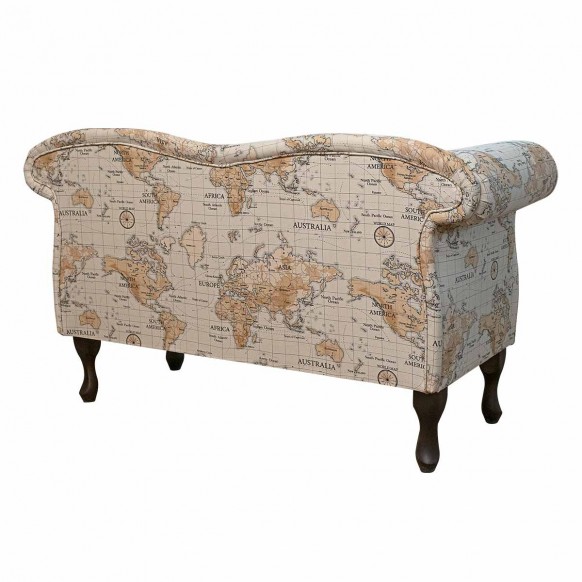 Small Chaise Sofa in a Maps Multi 100% Cotton Fabric