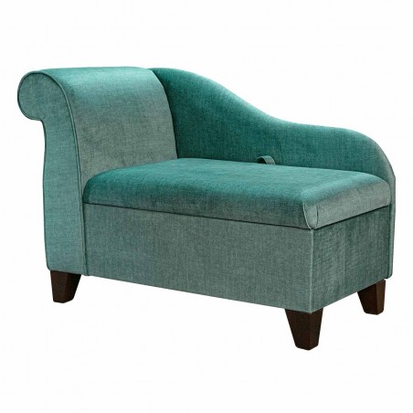 41" Storage Chaise Longue in a Destino Peacock Easyclean Velvet Fabric