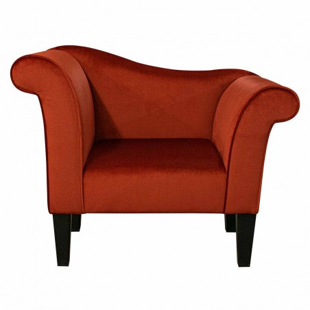 Designer Chaise Chair in a Malta Apricot Deluxe Velvet Fabric