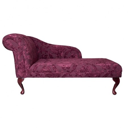 52" Medium Chaise Longue in a Woburn Medallion Wine Fabric