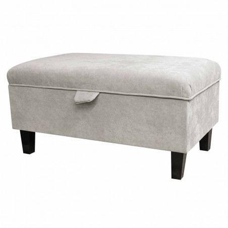 Storage Footstool, Ottoman, Pouffe in a Dolce Mist Velvet Fabric