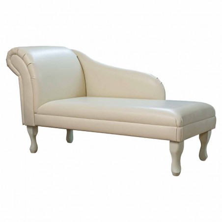 cream leather chaise longue